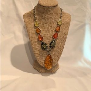 Gemstone statement necklace